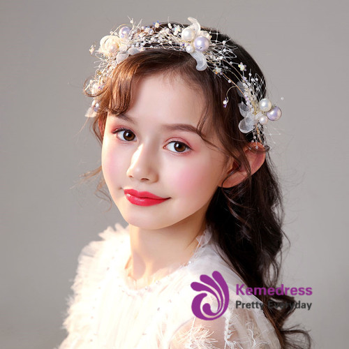 Children's Flower Girl Garland Flower Pearl Hair Accessories