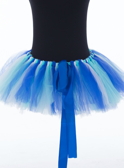 Blue + Green + White Mini Tulle Dance Tutu Skirt
