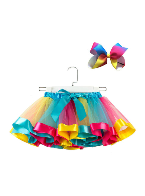 Blue + Yellow + Fuchsia Girl Tutu Skirts