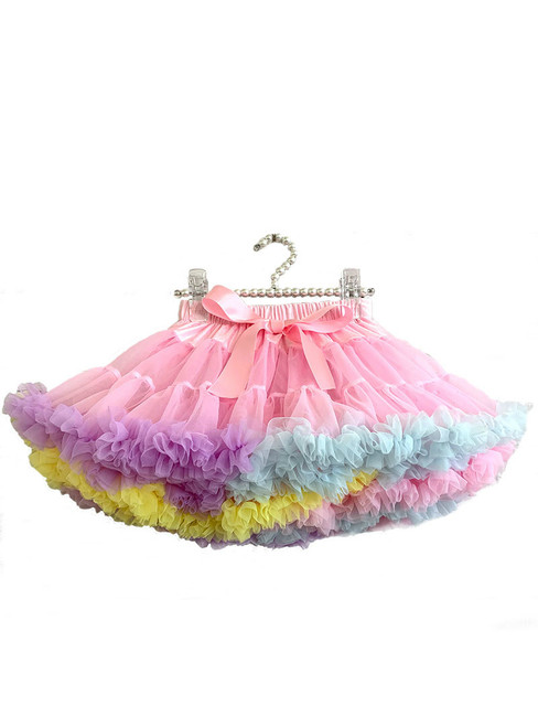 Multicolored layered tutu skirt for women and teens for costume parties