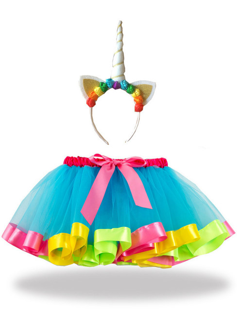 Blue Girls Kids Short Tutu Skirts