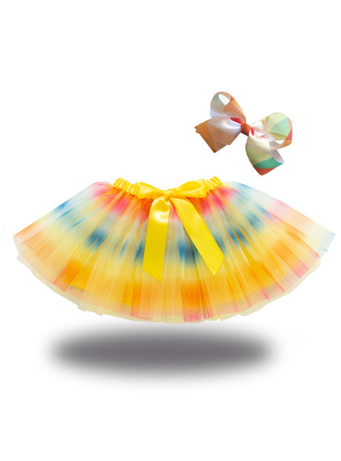 Yellow Tulle Girls Sequins Tutu Skirts