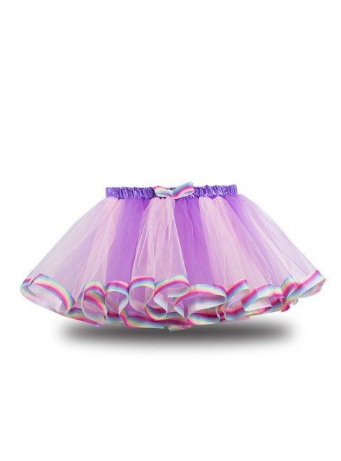 Purple Tulle Litter Girls Tutu Skirt