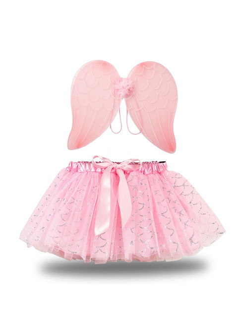 Pink Tulle Angel Wing Tutu Skirt