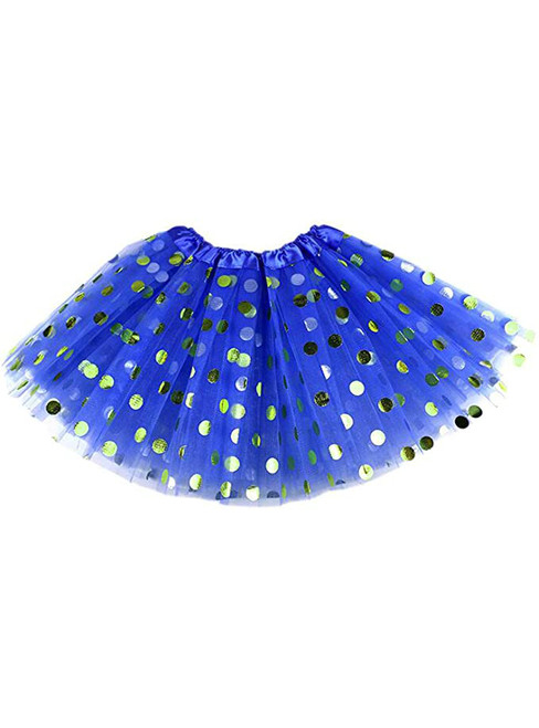 Royal Blue Girls Tulle Polka Dot Tutu Skirt
