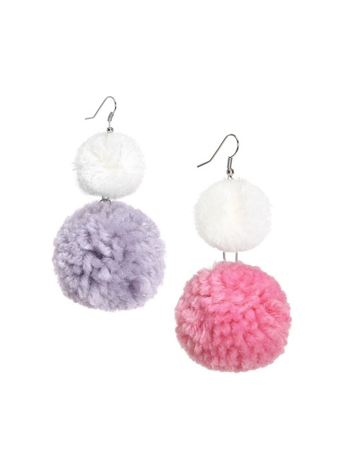 Glamorous Multi Pom Pom Cute Earrings