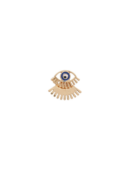 Golden Eye-Shaped Stud Earrings