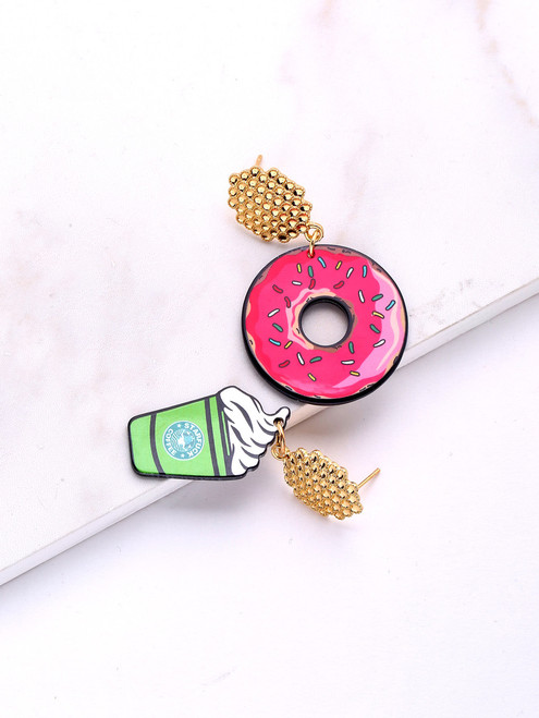 Donuts & Ice Cream Design Mismatch Earrings