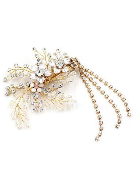 Wedding Hair Jewelry With Beading & Rhinestones