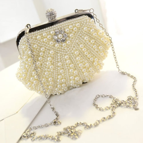 Apricot  Pearl Shell Design Women's Dinner Bag