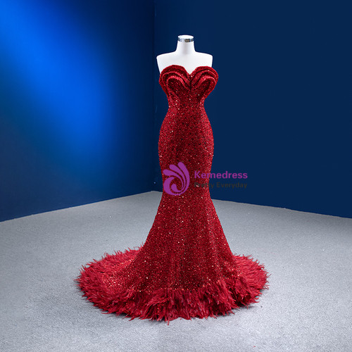 sequins prom dresses, feather prom dresses, sweetheart prom dresses, beaded prom dresses  C1228