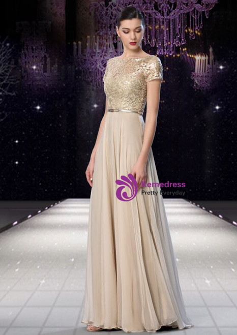 Gold Mother Of The Bride Dress Sparkly Sequins Sheath Mother Of Bride Dress with Slit main image 1