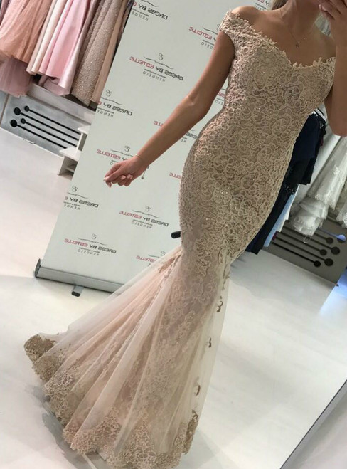 Top Quality Lace Mermaid Evening Dress Off Shoulder