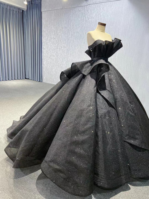 Ball Gown Square Neck Sleeveless Sequins Prom Dresses