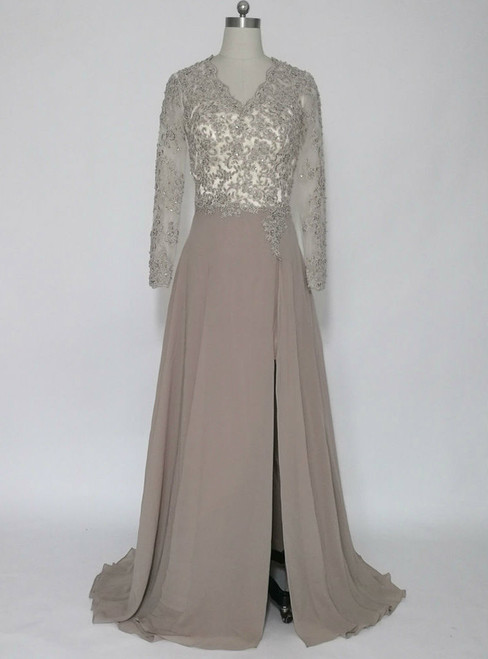 Luxurious  Long Sleeves Mother of the Bride Dresses Evening Gown