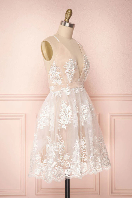 Tulle Pleated Bodice Spaghetti Straps Dresses Champagne