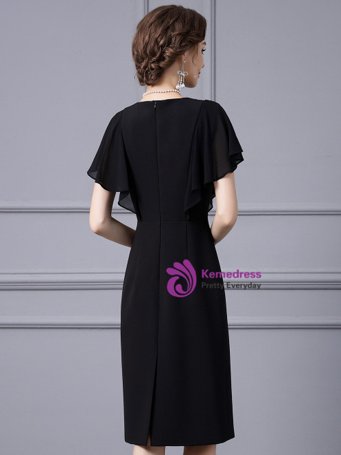 Satin Solid Color V-neck Lotus Leaf Sleeve Loose Pleated Maxi Dress