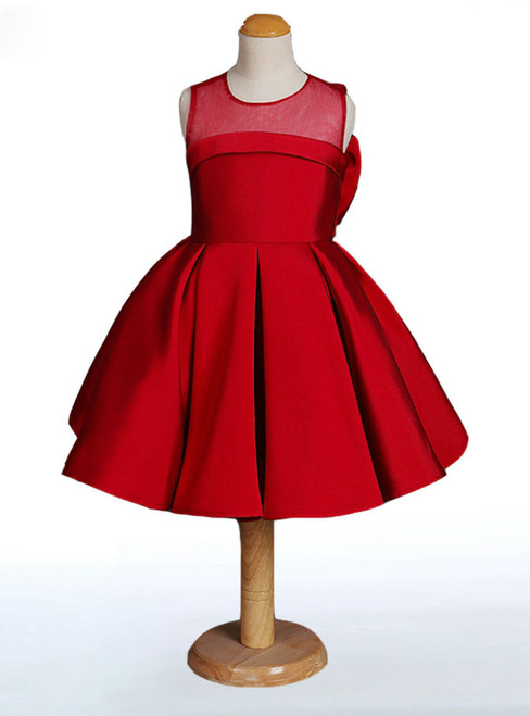 Hot Sale Red Flower Girl Dresses Stain High Quality