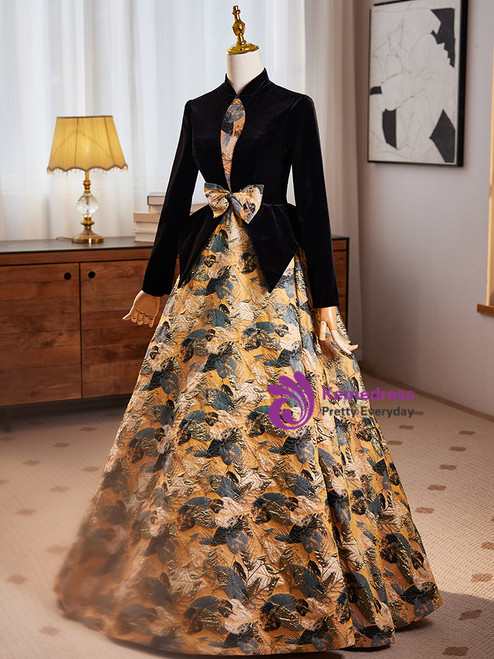 Elegant Sheath Sleeveless Black Velvet Backless Long Prom Dresses main image 0