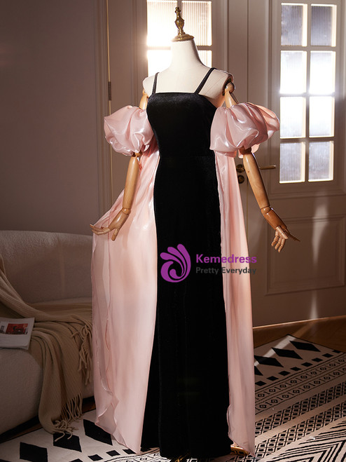Black Polka Dot StraplessTiered Ruffles Mermaid Prom Dress main image 0