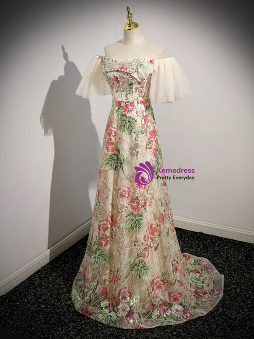 Sparkly Off The Shoulder Quinceanera Gown Beads Sequins Appliques Prom Dress OP643 main image 0