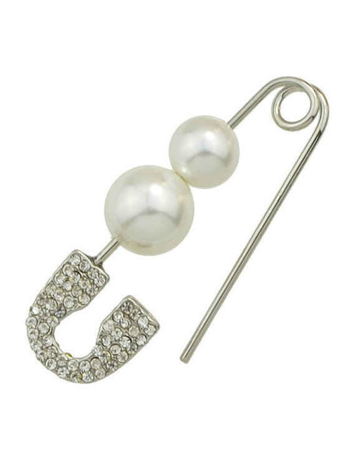 Fashionable ONE PIECE Faux Pearl Rhinestone Pin Earring