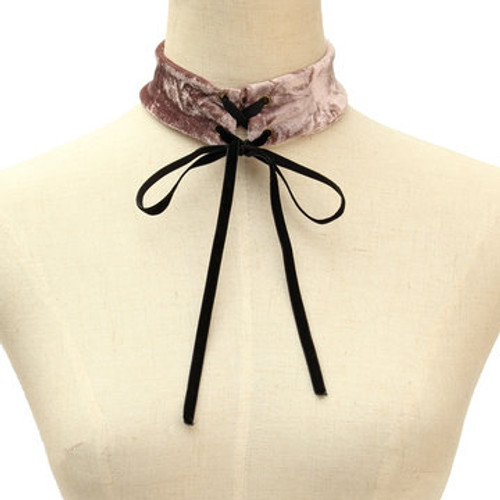 Cheap Purple Fashion Velvet Lace-up Design Choker Necklace