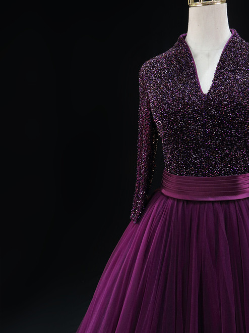 Purple Long Backless Cotton Dress