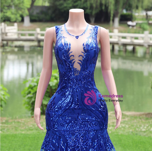 Mermaid Ruffles Sequins Prom Dresses VMP133