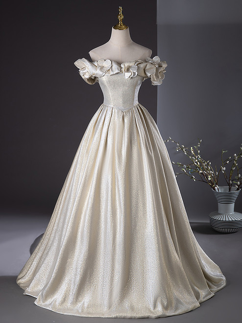 Unique One Shoulder Tulle 3D Flowers Birthday Ball Gown Vintage Quinceanera Dress cc2401 main image 1