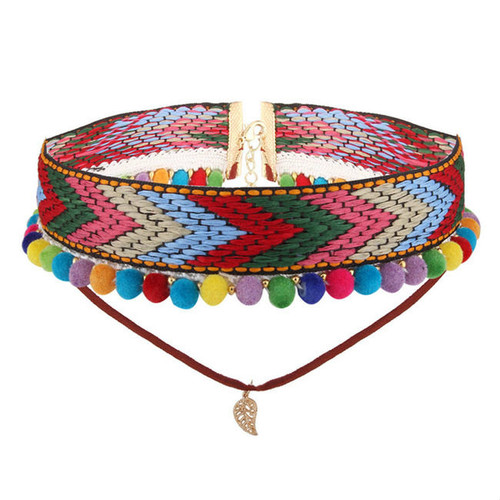 Cheap Bohemia Weaving Multicolor Necklace