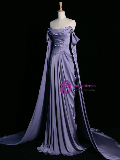 Off Shoulder Dress Purple Party Gown Prom Dress main image 0