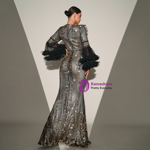 Cute Black Sequins Party Dress Black Homecoming Dress Y2174 main image 1