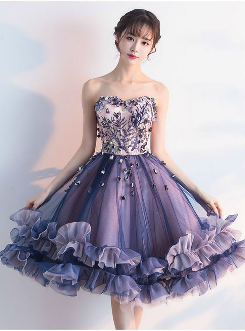 Sweetheart Ruffles Ball Gown Short Prom Dress
