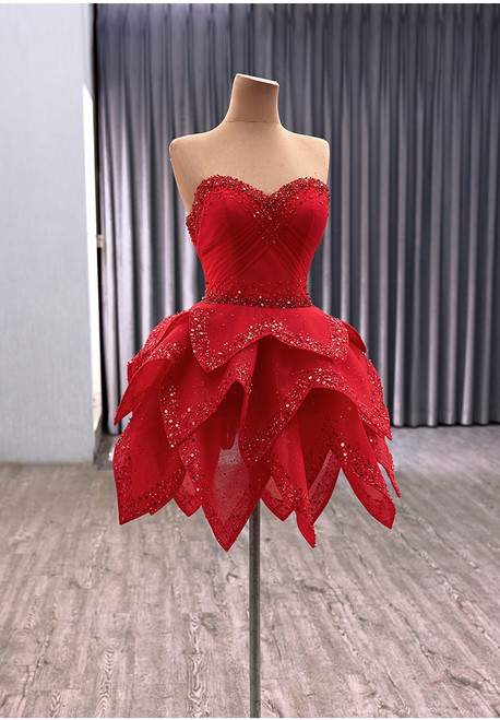 ball Gown Prom Dress, Prom Dress Red, Sequin Prom Dress, Prom Dress   cg11568