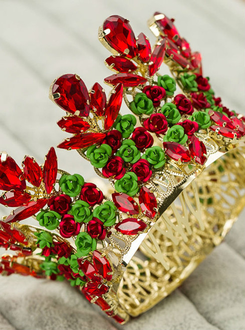 baroque retro hair accessories jewelry gold crown tiara headband high