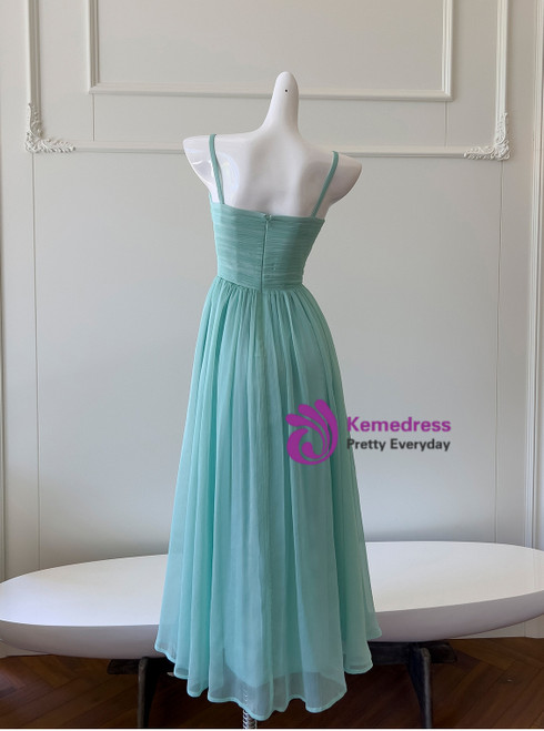 Green Spaghetti Straps Mini Homecoming Dress Green Party Dress Y2488