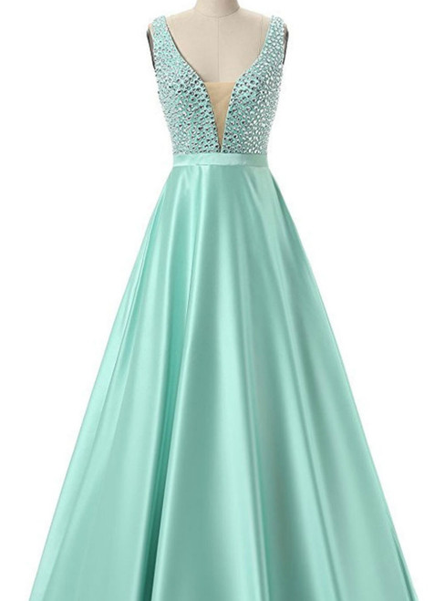 Fairy Tale Green Prom Dresses Satin Prom Dresses Sexy Prom Dresses