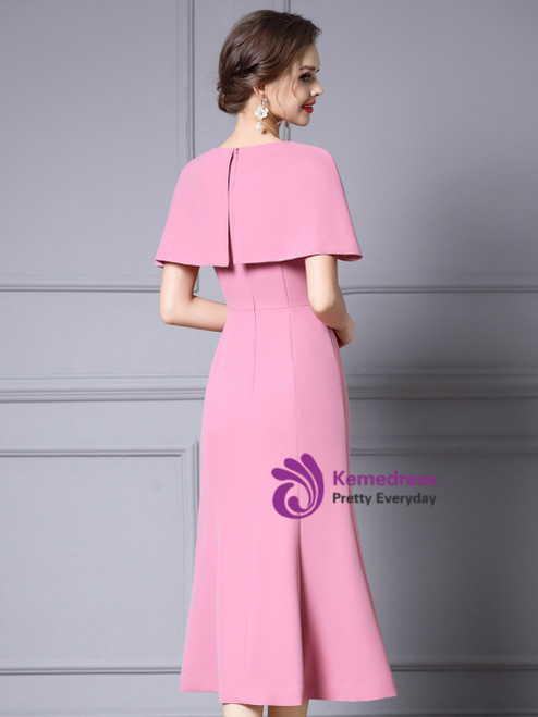 Scoop Neck Long Sleeves 3D Flower A-Line Back Zipper Mother of the Bride Dress