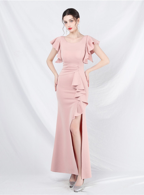 In Stock:Ship in 48 Hours Mermaid Backless Pleats Party Dress