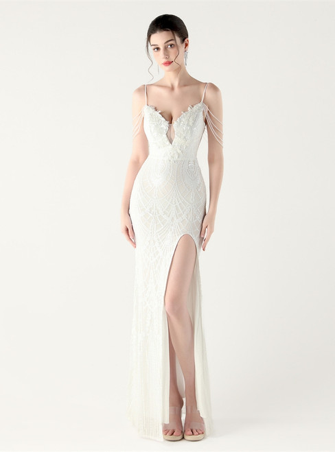 In Stock:Ship in 48 Hours Hot Sale Sequins Straps Beading Party Dress