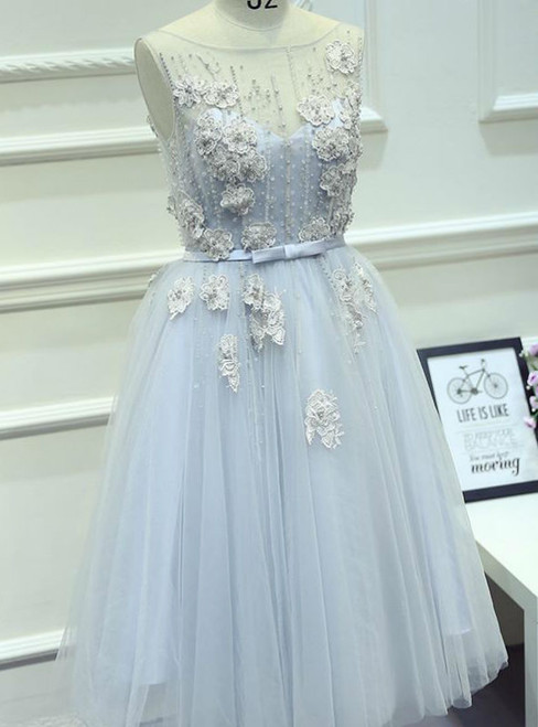 Short Prom Dress Juniors Homecoming Dresses A-line Bateau Tulle