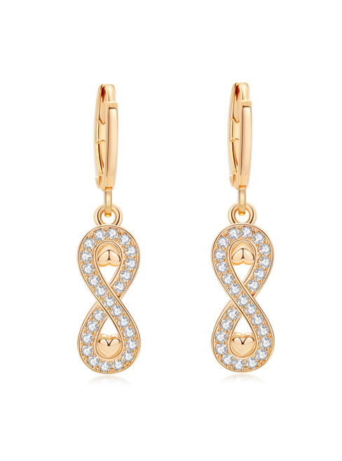 Copper-plated Round Zircon Earrings
