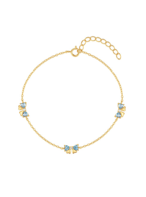 S925 Sterling Silver Bow Ladies Bracelet