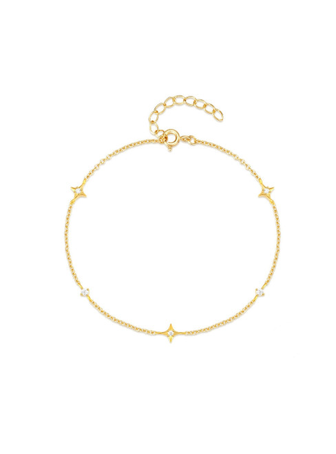 S925 Sterling Silver Four-star Diamond Bracelet