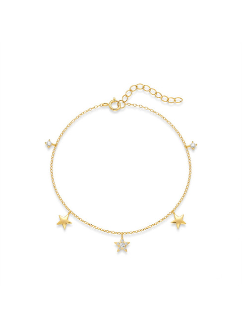 S925 Sterling Silver Star Pendant Bracelet