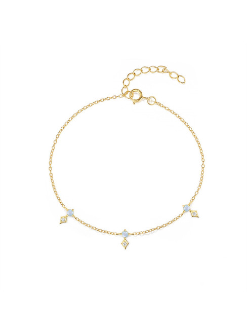 Sterling Silver Star Studded Bracelet