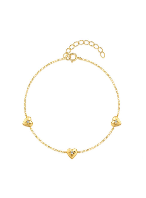 S925 Sterling Silver Heart Bracelet