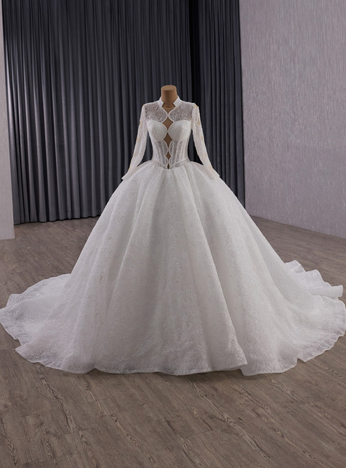 White Lace long Sleeve Long Sleeve Wedding Dress
