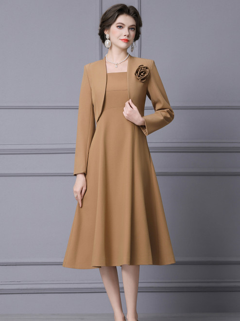 Champagne Sleeveless Mother Of The Bride Dress 